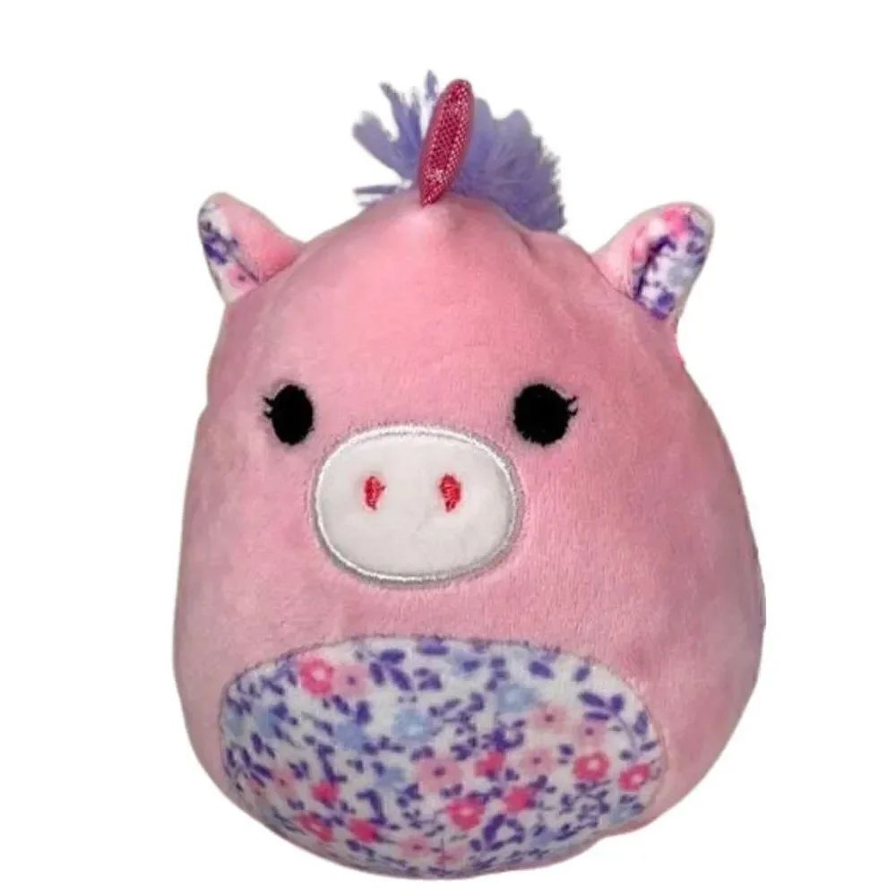 Kellytoy Mini Squishmallows 5” Mikah the Pink Unicorn with Floral Belly